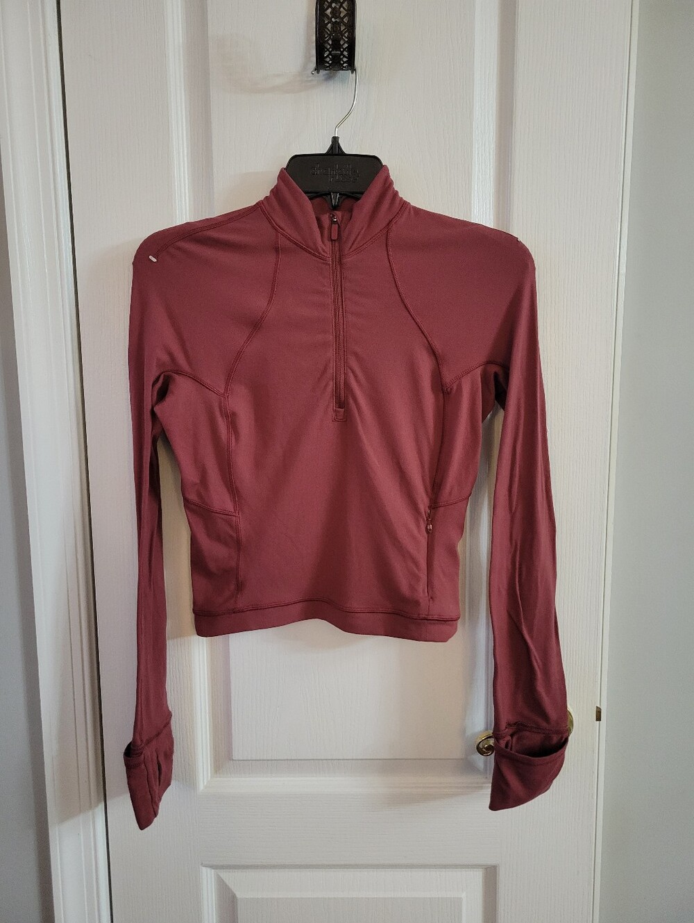 Lululemon It's Rulu Run Cropped Half Zip Pullover Mulled Wine Size 4